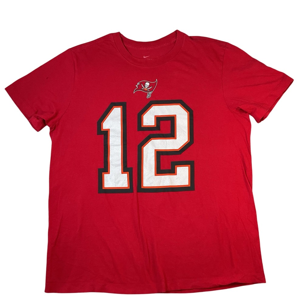 NFL Tampa Bay Buccaneers Nike T-Shirt Mens L Red Tee Short Sleeve Pullover Brady